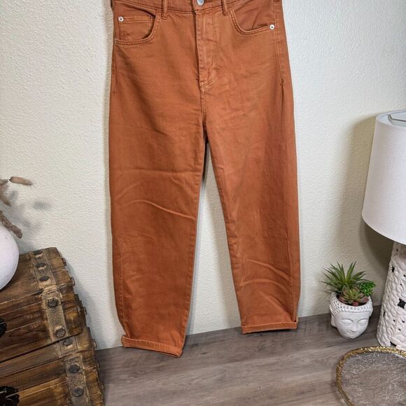 Anthropologie Pilcro The Column Straight Leg Jeans Burnt Orange Size 26 Classic - Picture 5 of 13